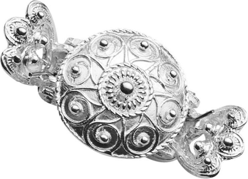 Hårklype Hedda i 830 hvitt sølv, stor størrelse