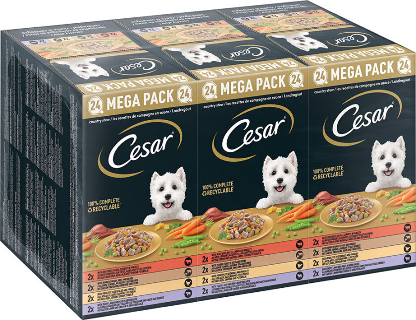 Megapakke Cesar Skåler 24 x 150 g - Landragout