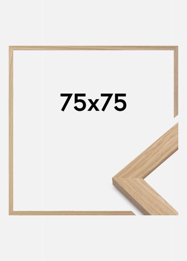 Ramme Oak Wood Akrylglass 75x75 Cm