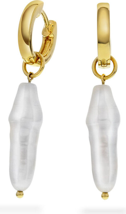 Bilde av , Øredobber i forgylt sølv med ferskvannsperle