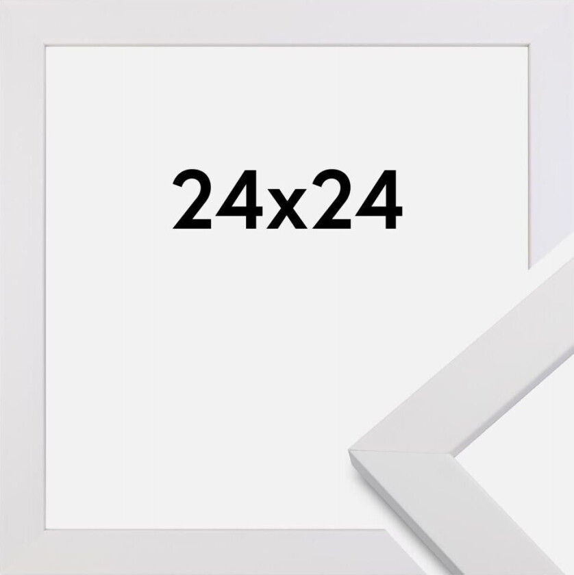 Ramme White Wood Akrylglass 24x24 Cm