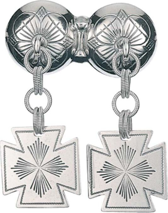 Halssølje i 830 oksidert sølv med firkløver