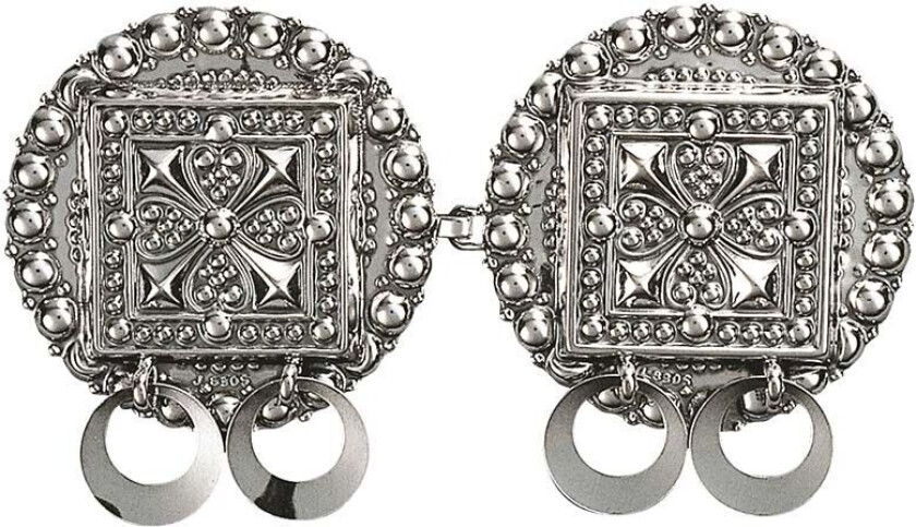 Beltespenne Follo i 830 oksidert sølv med ringløv