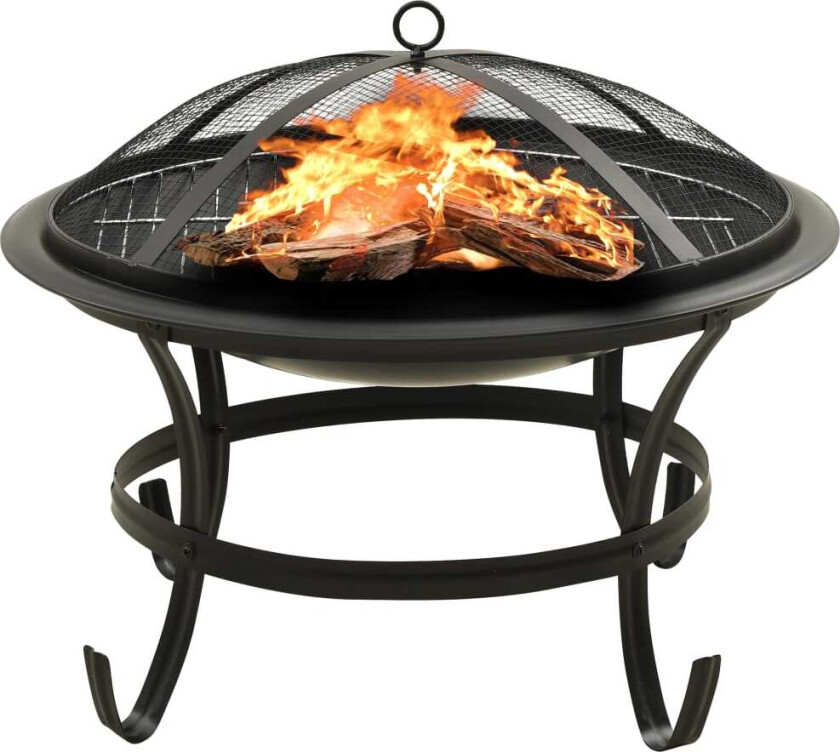 2-i-1 Bålfat og grill med ildrake 56x56x49 cm stål