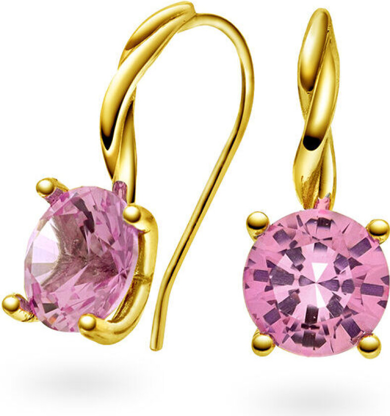 Drops, Øredobber i 585 gult gull med syntetisk Spinell