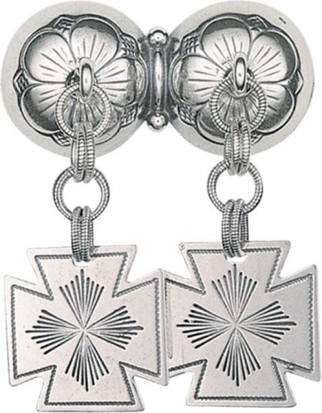 Halssølje i 830 oksidert sølv med heng