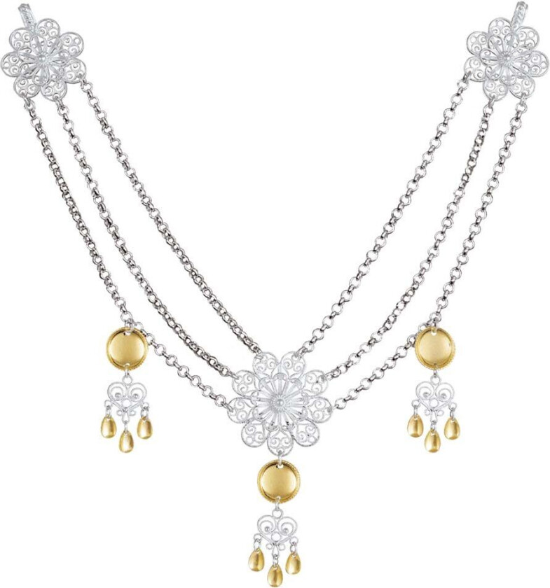 Bilde av Hallingkjede i 830 hvitt og forgylt sølv