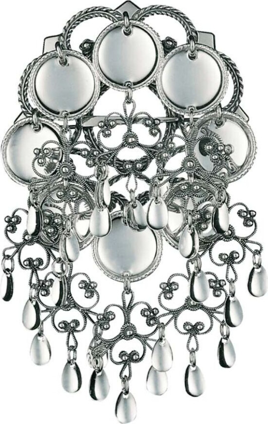 Bilde av Sølje i 830 oksidert sølv med trådkantløv