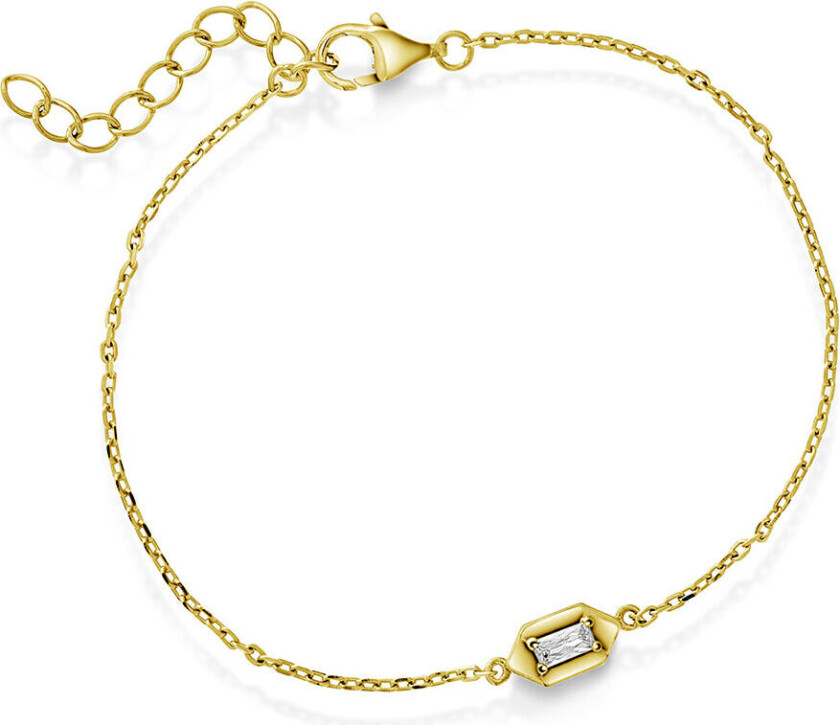 Armbånd i forgylt 925 sølv med zirkonia