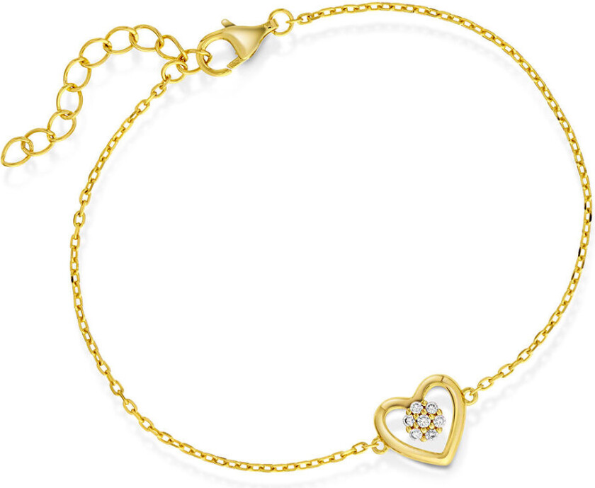 Armbånd i forgylt sølv med zirkonia