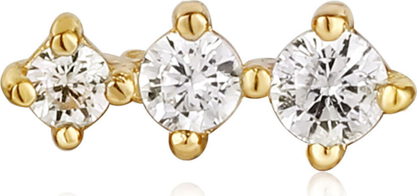 , Single stud i forgylt 925 sølv