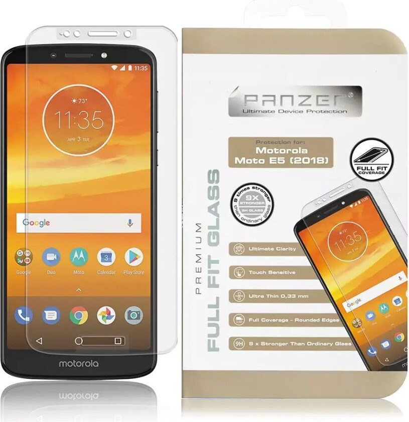 PANZER FULL-FIT Glass Motorola Moto G6 Play / Moto E5 Herdet Glass Skjermbeskytter Transparant