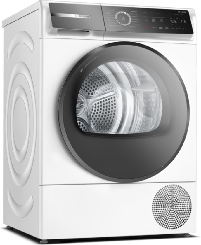 Serie 8 WQB246C40, Frittstående, Frontmatet, Varme pumpe, Hvit, Berøringskontroll, Riktig/Høyre