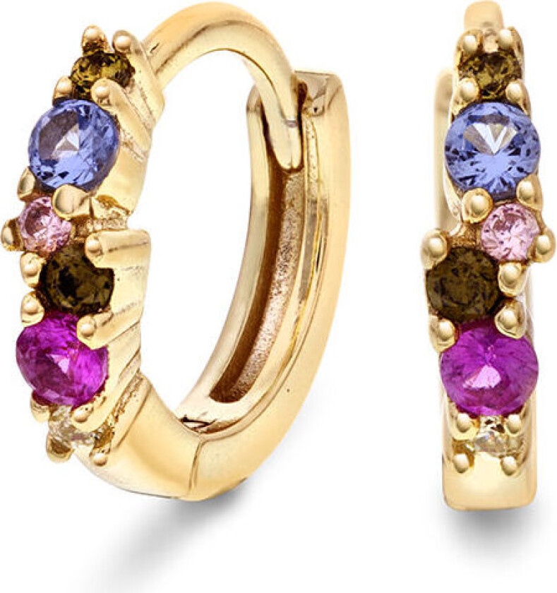 Prins&Prinsesse, Øreringer til barn i 925 forgylt sølv med zirkonia