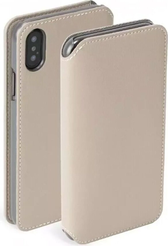 Pixbo 4 Card FolioCase iPhone Xs Max Skinn Flip Deksel - Beige