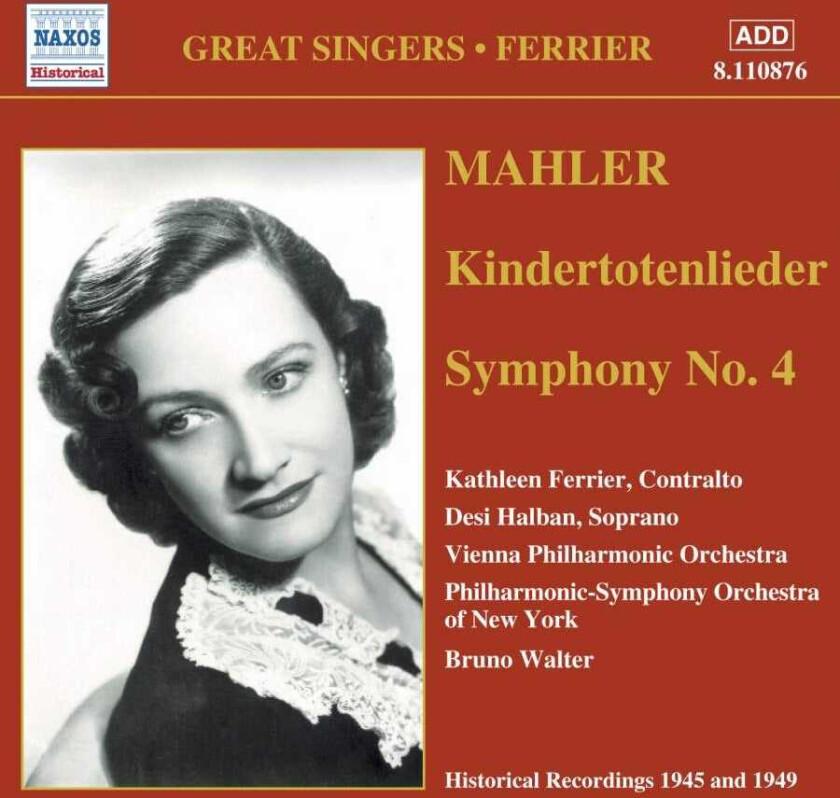Gustav Mahler : Symphony No. 4, Kindertotenlieder (Walter, Vpo, Ferrier) CD