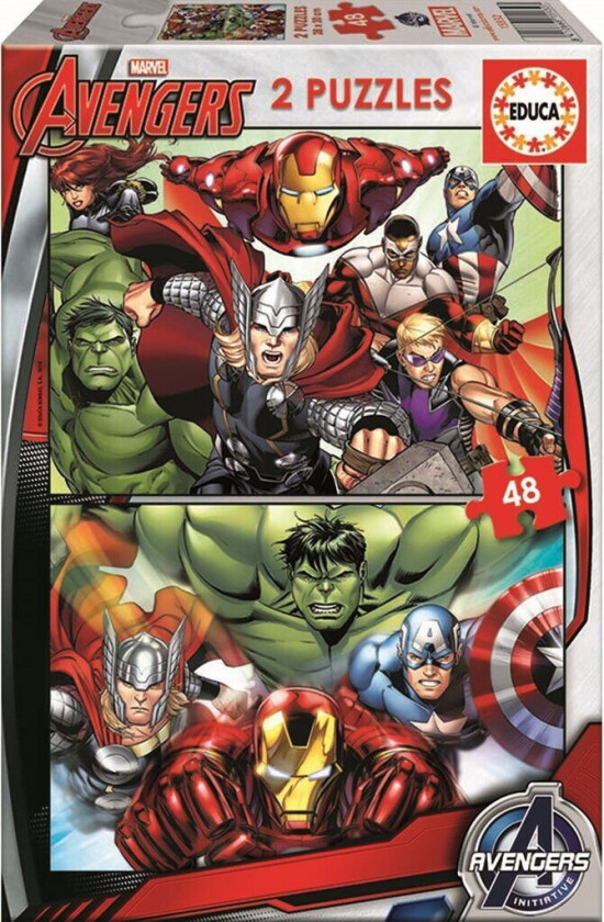 Barneoppgave Marvel Avengers Educa (2 x 48 stk)