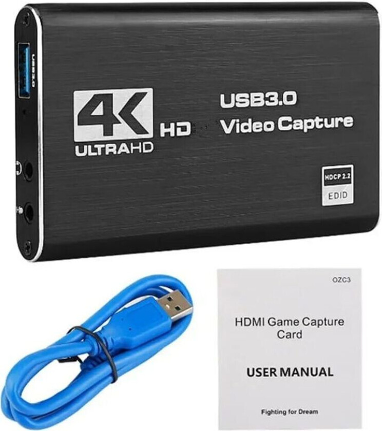 4K USB 3.0 Video Capture Card HDMI-kompatibel 1080P 60fps HD Video opptaker Grabber