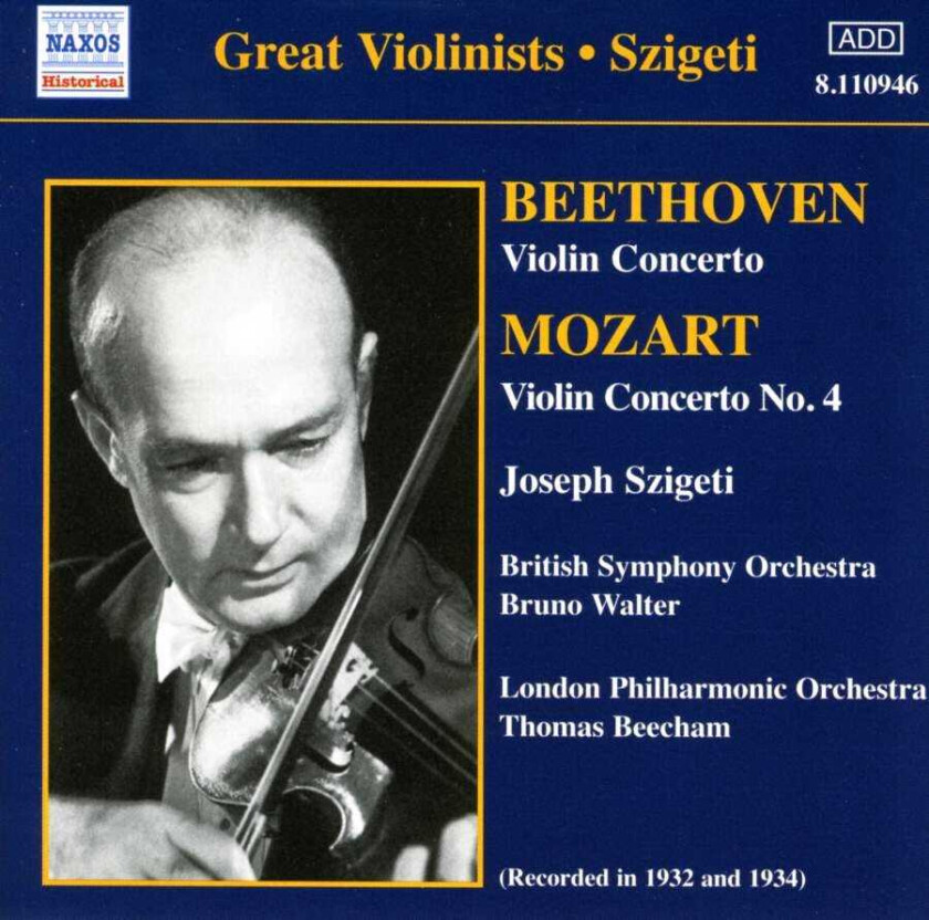 Ludwig van Beethoven : Great Violinists - Szigeti (Violin Concerto / Violin