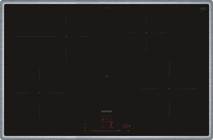 iQ300 EH845HFB1E, Sort, Innebygget, 80 cm, 4 zone(s), 4 zone(s), Medium