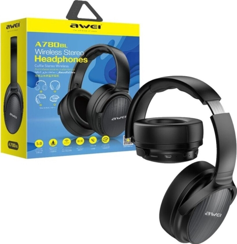AWEI Ausines A780BL Juodas, Belaides, Over-Ear