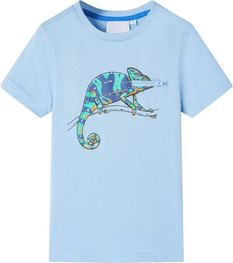 T-skjorte for barn med korte ermer lyseblå 128