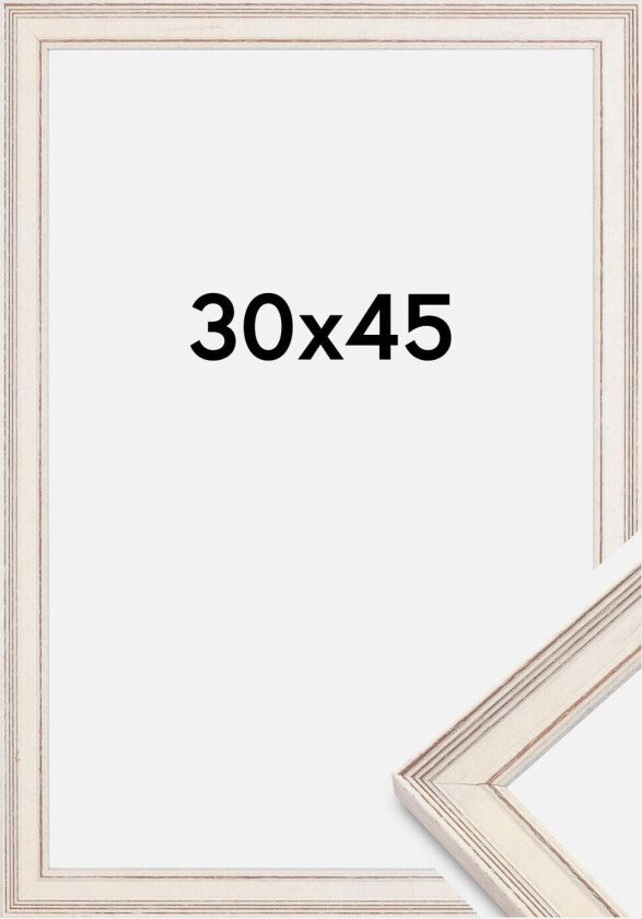 Ramme Shabby Chic Akrylglass Hvit 30x45 Cm