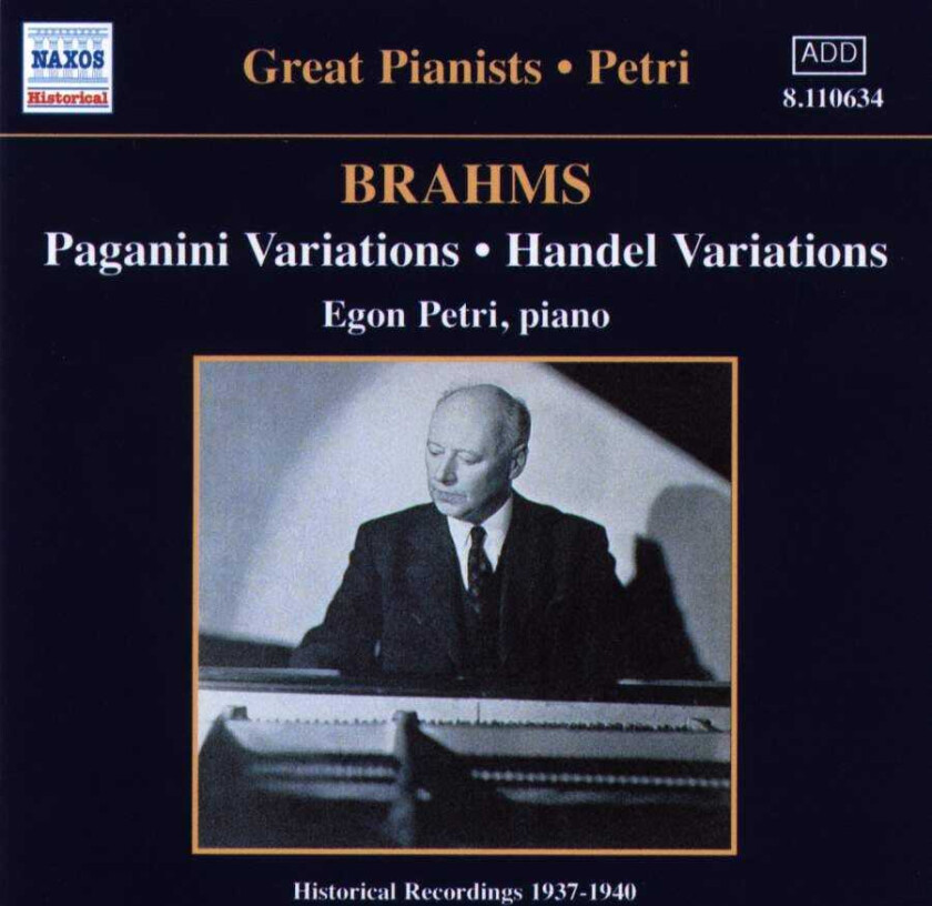 Johannes Brahms : PETRI - BRAHMS - PAGANINI VARIATIONS CD (2001)