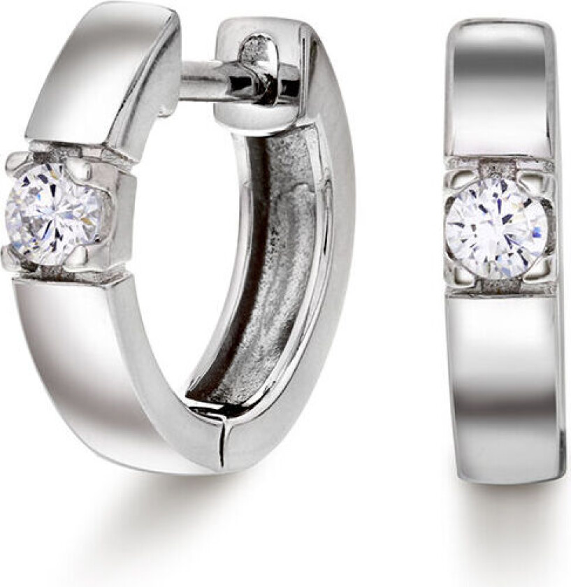 , Øreringer i 925 sølv med zirkonia