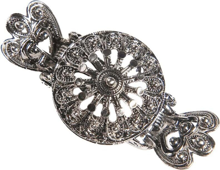 Hårklype Oda i 830 oksidert sølv, stor størrelse