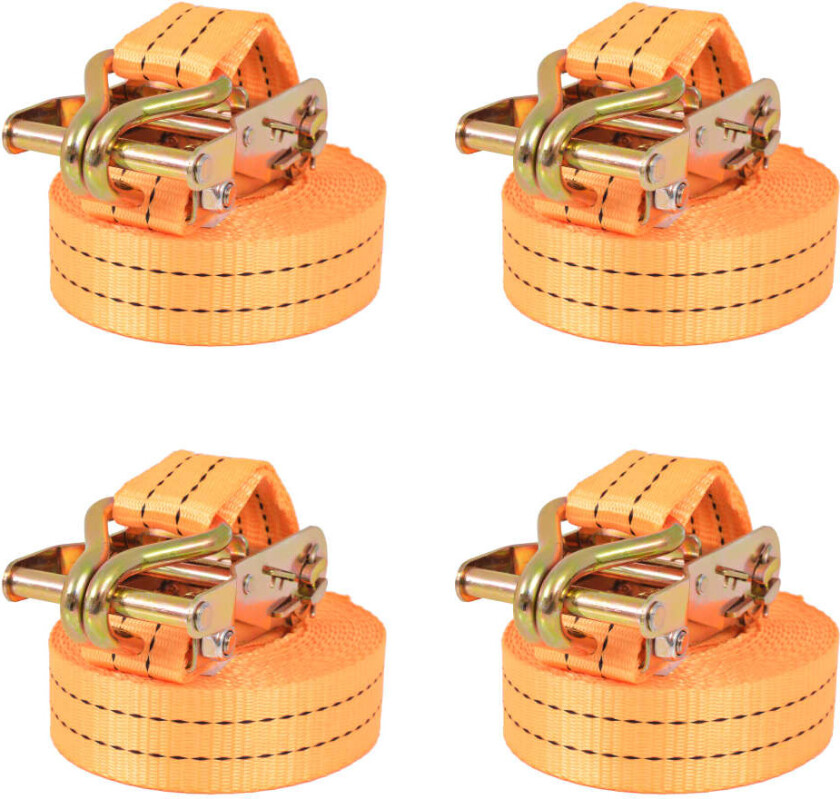 Bilde av Jekkestropper med skralle 4 stk 1 tonn 6mx38mm oransje