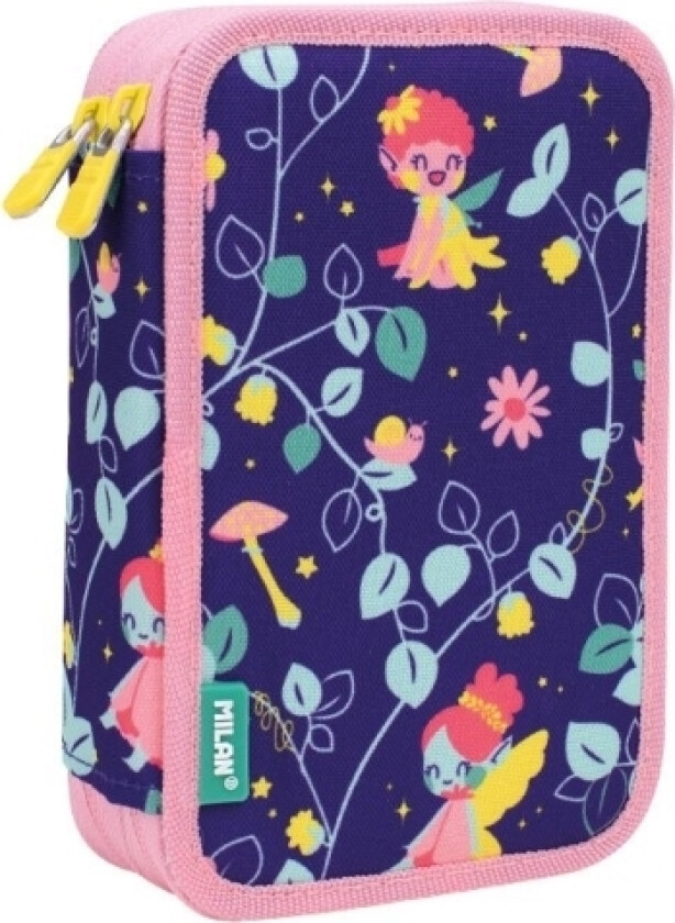 Dobbelt pennal Milan Lila 19,5 x 13 x 5 cm