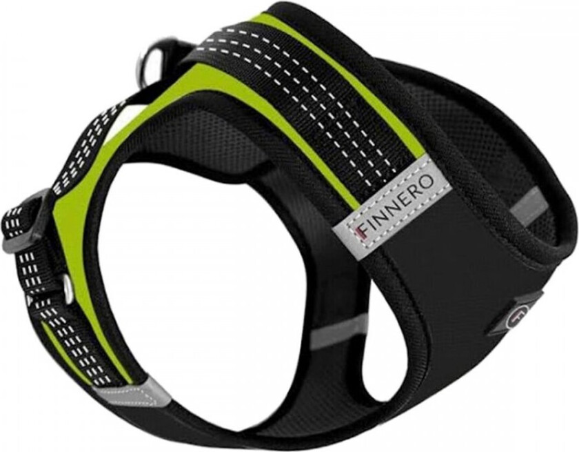 FinNero Hunde/Kattesele med Refleks Svart/Gul (L)