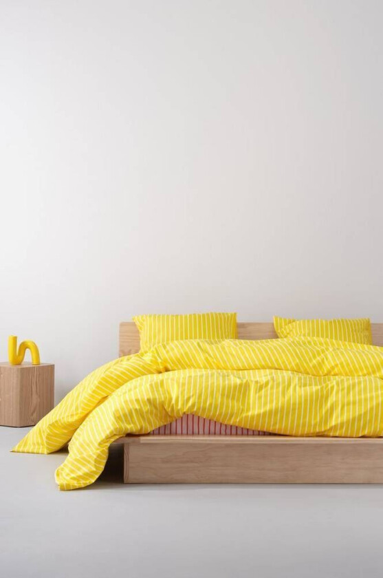 SIMA sengesett dobbeltseng økologisk Gul/hvit