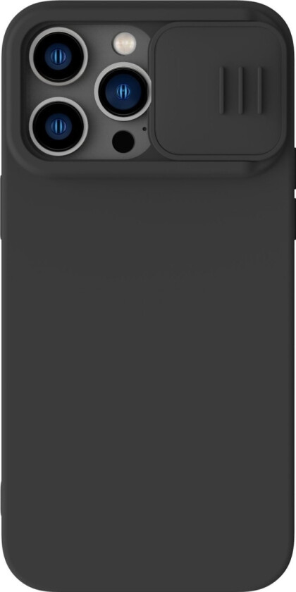 CamShield Silky Silikoninis dėklas iPhone 14 Pro Case with Camera Protector Juodas