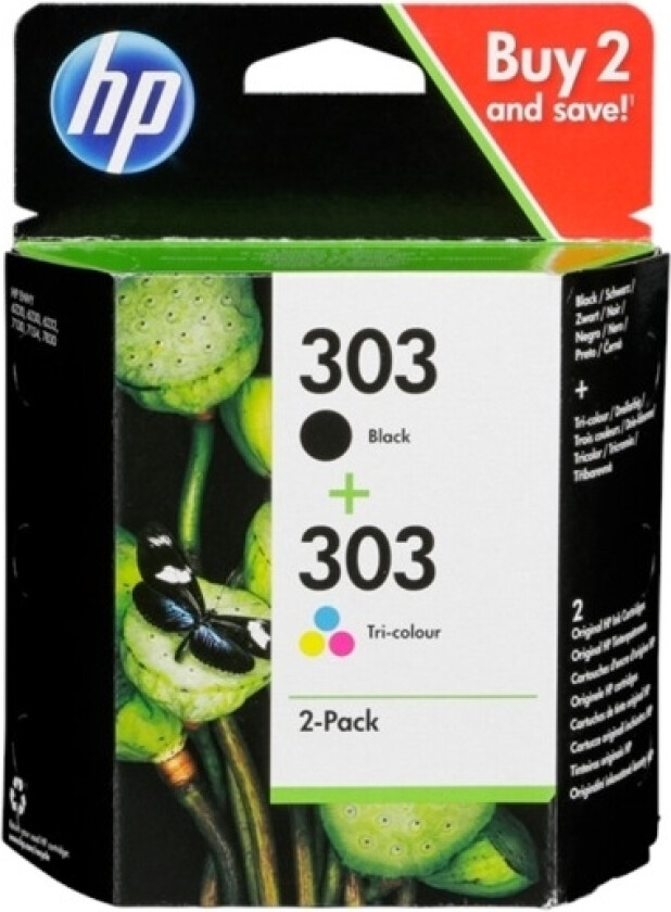 Ink No. 303 3YM92AE BK+ CMY 365 pp 200 pages in black, 165 pages in three k