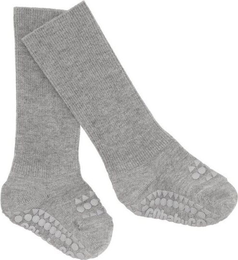 GObabyGO Bamboo Sokker Antislip Grey Melange str. 6-12 mdr