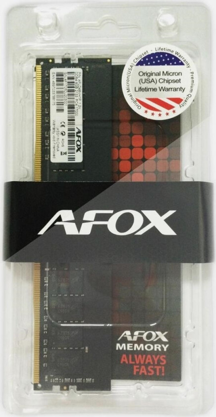 AFOX DDR4-minne, 8 GB, 2666MHz, CL19 (AFLD48FK1P)