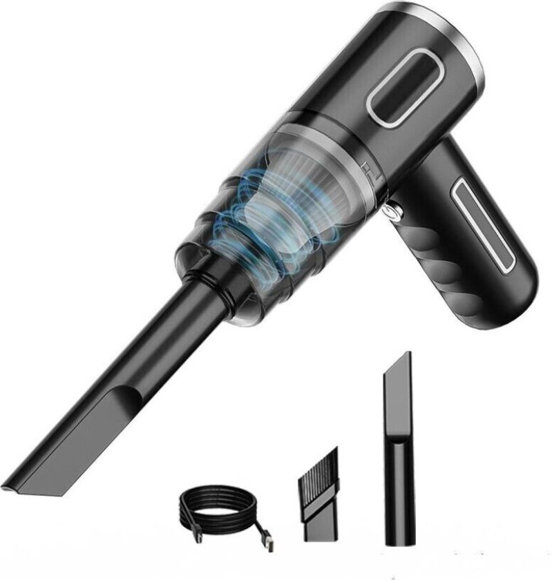 Black Portable Multifunction bilstøvsuger Bærbar trådløs støvsuger Håndstøvsugere for bilhusholdning 2 filtre
