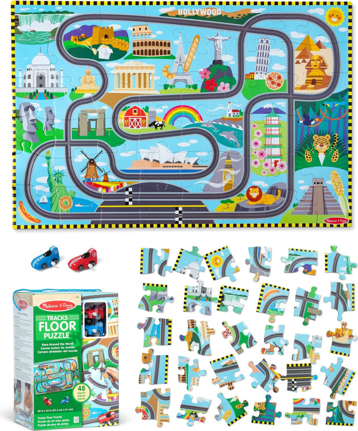 Floor Puzzle & Play Set Race Track, Melissa & Doug