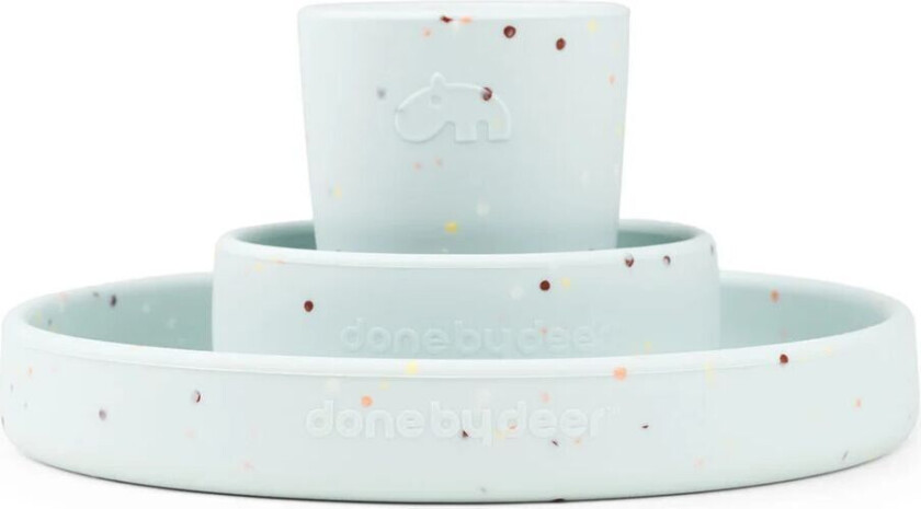 Silikone Spisesæt Confetti Blue