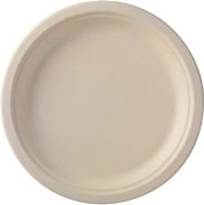 Tallerken rund Ø15 cm med flad kant bagasse Greaseproof FF beige,125 stk/ps - (125 stk.)