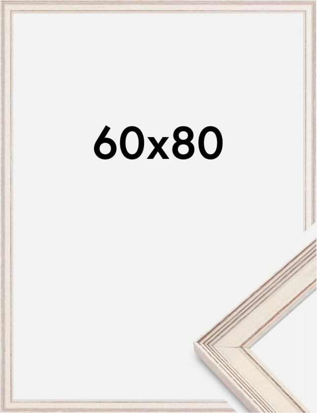Ramme Shabby Chic Hvit 60x80 Cm