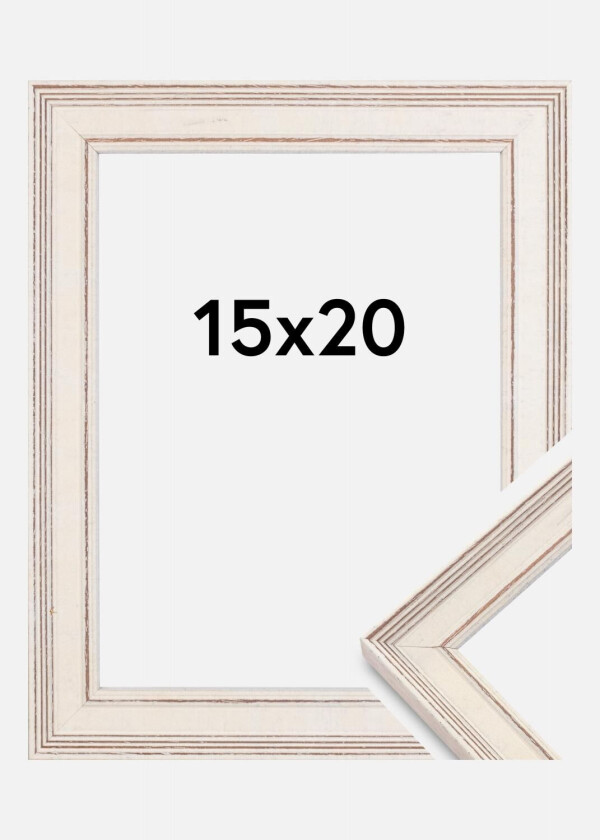 Ramme Shabby Chic Hvit 15x20 Cm