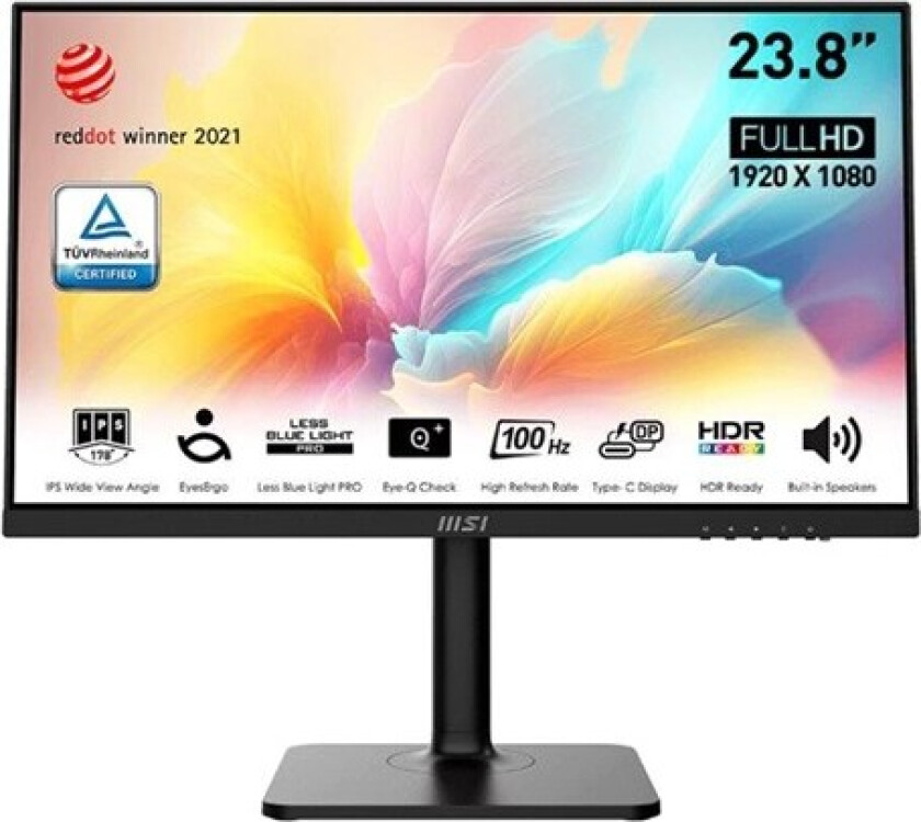 24" MSI MODERN MD2412P - LED monitor - Full HD (1080p) - 24" - 1 ms - Skjerm