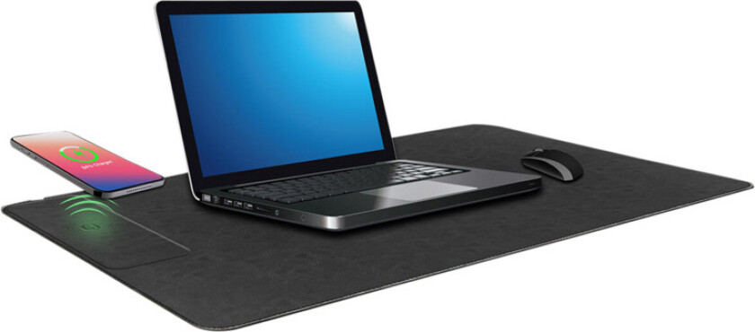 Platinum Dacota Platinum Desk Pad Musmatta med Qi-laddning, Svart