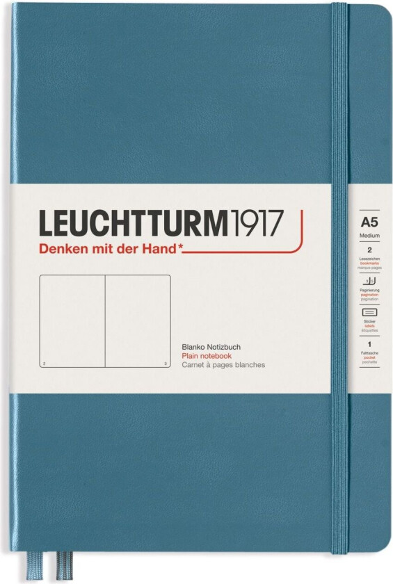 Notatbok A5 Hard Ulinjert Steingrå Leuchtturm1917