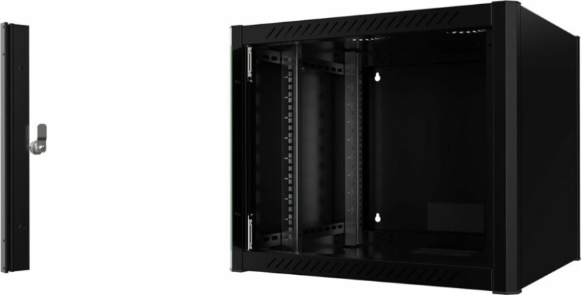 by Logon - Rack skap - 60 x 56 - veggmonterbar - svart, RAL 9005 - 9U - 19