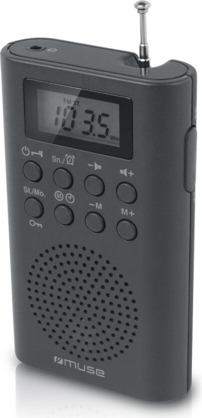 M-03 R, Bærbar, Analog, FM, PLL, LCD, Sort, Knapper
