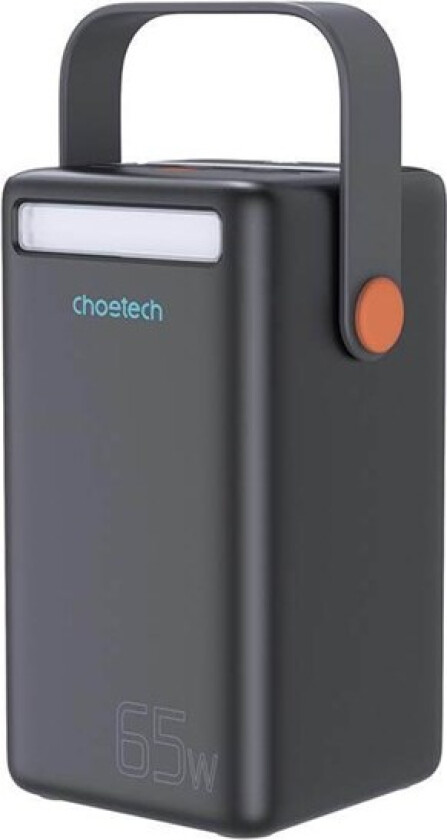 Choetech MIni kraftstasjon USB-A / USB-C / micro USB 50000mAh 65W - svart